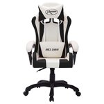 Chaise fauteuil siège pivotante de bureau informatique étude de jeux vidéo avec LED RVB et similicuir multicolore 02_0024198