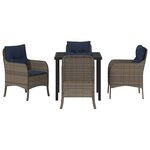 vidaXL Ensemble de salle à manger pour jardin 5 Pièces Gris Poly rotin