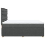 vidaXL Sommier à lattes de lit avec matelas Gris foncé 140x200cm Tissu