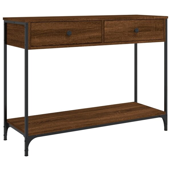 vidaXL Table console chêne marron 100x34 5x75 cm bois d'ingénierie