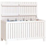 vidaXL Boîte de rangement de jardin Blanc 121x55x64 cm Bois de pin