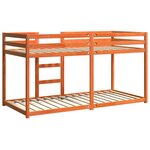 vidaXL Lit superposé cire marron 90x200 cm bois de pin massif