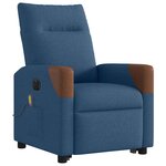 vidaXL Fauteuil inclinable de massage électrique bleu tissu