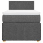 vidaXL Sommier à lattes de lit avec matelas Gris foncé 80x200 cm Tissu