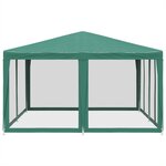 vidaXL Tente de fête avec 8 parois latérales en maille vert 4x4 m PEHD