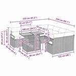 vidaXL Ensemble de canapé de jardin 9 pièces avec coussins en poly rattan noir