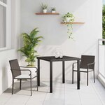 vidaXL Ensemble de salle à manger pour jardin 3 Pièces Marron Poly rotin