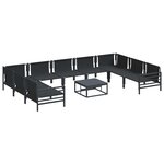 vidaXL Ensemble de canapé de jardin Anthracite Acier