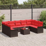 vidaXL Ensemble de canapé de jardin 10 Pièces Marron Poly rotin