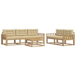 vidaXL Ensemble de canapés d'extérieur 6 pc Blanc et Beige