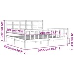 vidaXL Cadre de lit sans matelas blanc 200x200 cm bois massif de pin