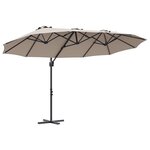 vidaXL Parasol cantilever de jardin Taupe 372 x 198 x 253 cm
