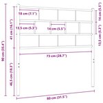 vidaXL Tête de lit de remplacement métal noir 75 cm