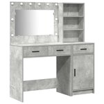 vidaXL Table de Toilette avec tiroir 2 Pièces Gris Bois d'ingénierie