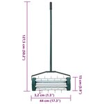 vidaXL Roller à gazon tiré avec des pinces aérateur Vert 127 5 x 44 cm