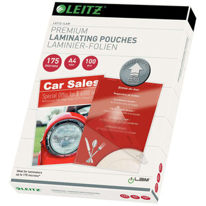 Leitz pochettes de plastification ilam 175 microns a4 100 pièces