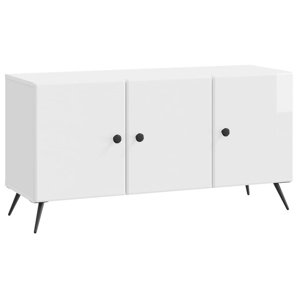 vidaXL Meuble TV Blanc brillant 99 x 34 5 x 50 cm Bois d'ingénierie