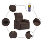 vidaXL Fauteuil inclinable de massage marron tissu microfibre