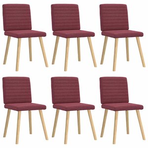 vidaXL Chaises à manger lot de 6 rouge bordeaux tissu