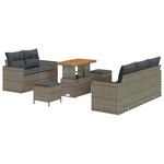 vidaXL Ensemble de canapé de jardin Manuel 8 Pièces Gris 90 x 55 x 71 cm