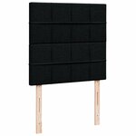 vidaXL Sommier à lattes de lit avec matelas Noir 90x190 cm Tissu
