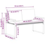 vidaXL banc avec coussin Noir et blanc crème 115 x 65 x 72 cm Rotin