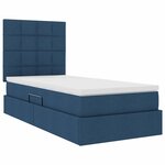 vidaXL Lit avec rangement et matelas Bleu 100 x 200 cm tissu