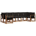 vidaXL Ensemble de canapés d'extérieur 7 pc Naturel et Noir