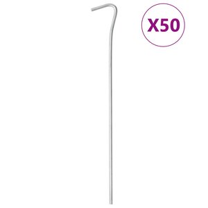 vidaXL Piquets de tente 50 Pièces 23 cm Ø4 mm acier galvanisé