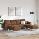 Ensemble de Canapés 3 Pièces Marron Cuir suédé faux