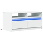 vidaXL Table basse avec lumières LED blanc bois d'ingénierie