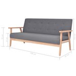 vidaXL Ensemble de canapés 3 Pièces Tissu Gris foncé