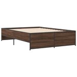 vidaXL Cadre de lit chêne marron 120x200 cm bois d'ingénierie et métal