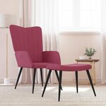 vidaXL Chaise de relaxation avec tabouret Rouge bordeaux Velours