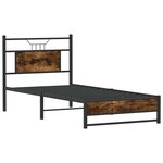 vidaXL Cadre de lit sans matelas chêne fumé 90x190cm bois d'ingénierie