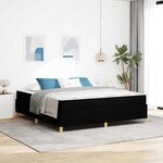 vidaXL Lit à ressorts Noir et blanc et noir 180 x 200 cm tissu