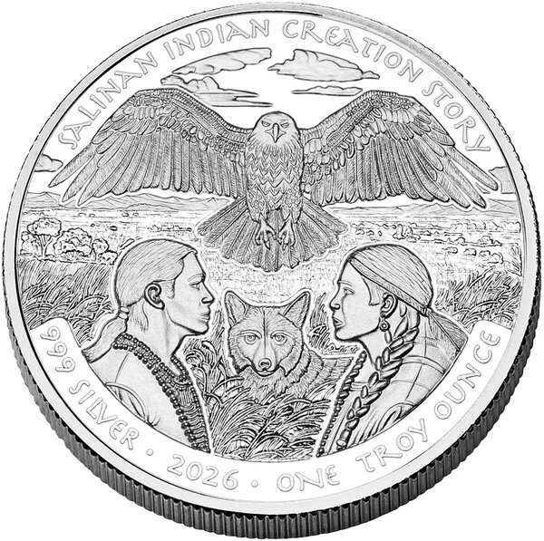 Monnaie SALINAN INDIAN CREATION Native American Dollars 1 Oz Argent 1$ Sioux Nation 2026