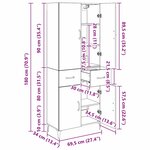 vidaXL Haut Armoire Bois Ancien 69 5 x 34 x 180 cm Bois d'ingénierie