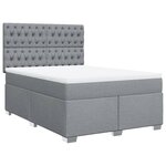 vidaXL Sommier à lattes de lit avec matelas Gris clair 160x200cm Tissu