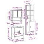 vidaXL Ensemble de meubles de salle de bain 3 pièces en bois vieilli en bois d'ingénierie
