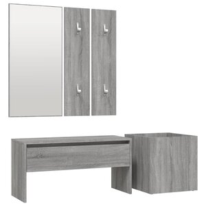 vidaXL Ensemble de meubles de couloir Sonoma gris Bois d'ingénierie