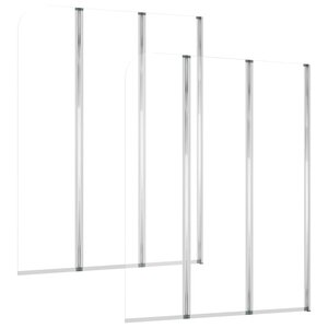 vidaXL Enclos de bain 2 Pièces 104x130 cm Verre trempé Transparent