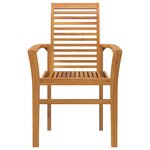vidaXL Chaise de jardin empilable 4 Pièces en bois massif de teck