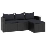 vidaXL Salon de jardin Noir Résine tressée
