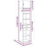 vidaXL Armoire de rangement mince gris béton 45x42 5x225 cm