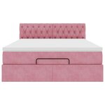 vidaXL Cadre de lit ottoman avec matelas rose 140x190 cm velours