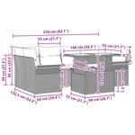 vidaXL Ensemble de canapé de jardin 7 Pièces Noir Poly Rattan