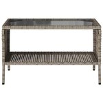 vidaXL Canapé de jardin 2 places coussins et table gris résine tressée