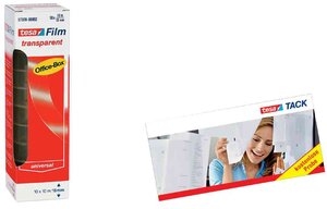 lot de10 rouleaux de ruban adhésif  transparent  15 mm x 33 m TESA