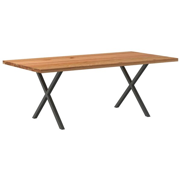 vidaXL Table à manger marron clair bois de chêne massif rectangulaire
